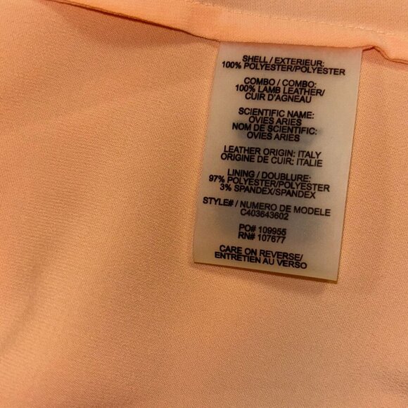 Alice + Olivia Womens Peach Mini Slip Dress With Black Leather Straps Size M - Picture 9 of 9